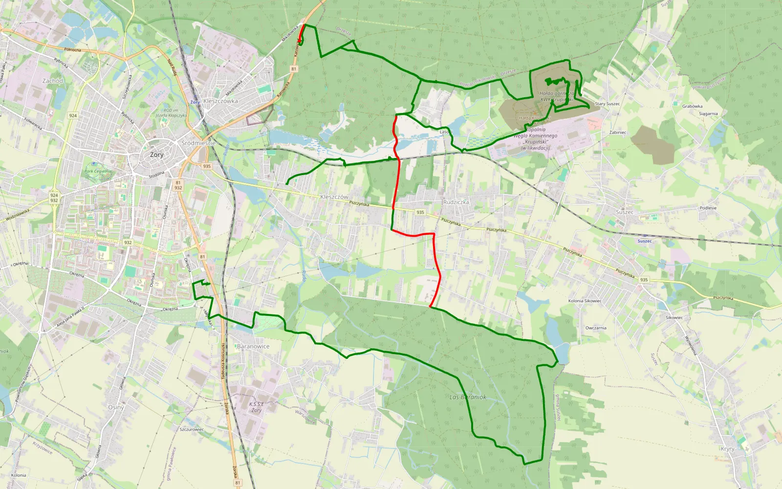 Map of Diobol gravis olek - 27.9 km offroad trail, Żory