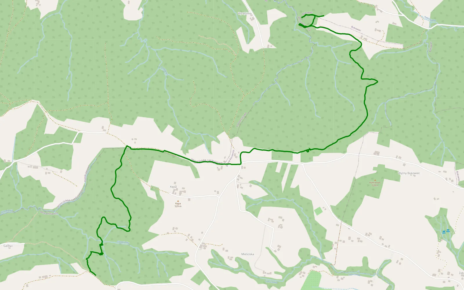 Map of Górowa - 5 km offroad trail, Nowy Sącz County