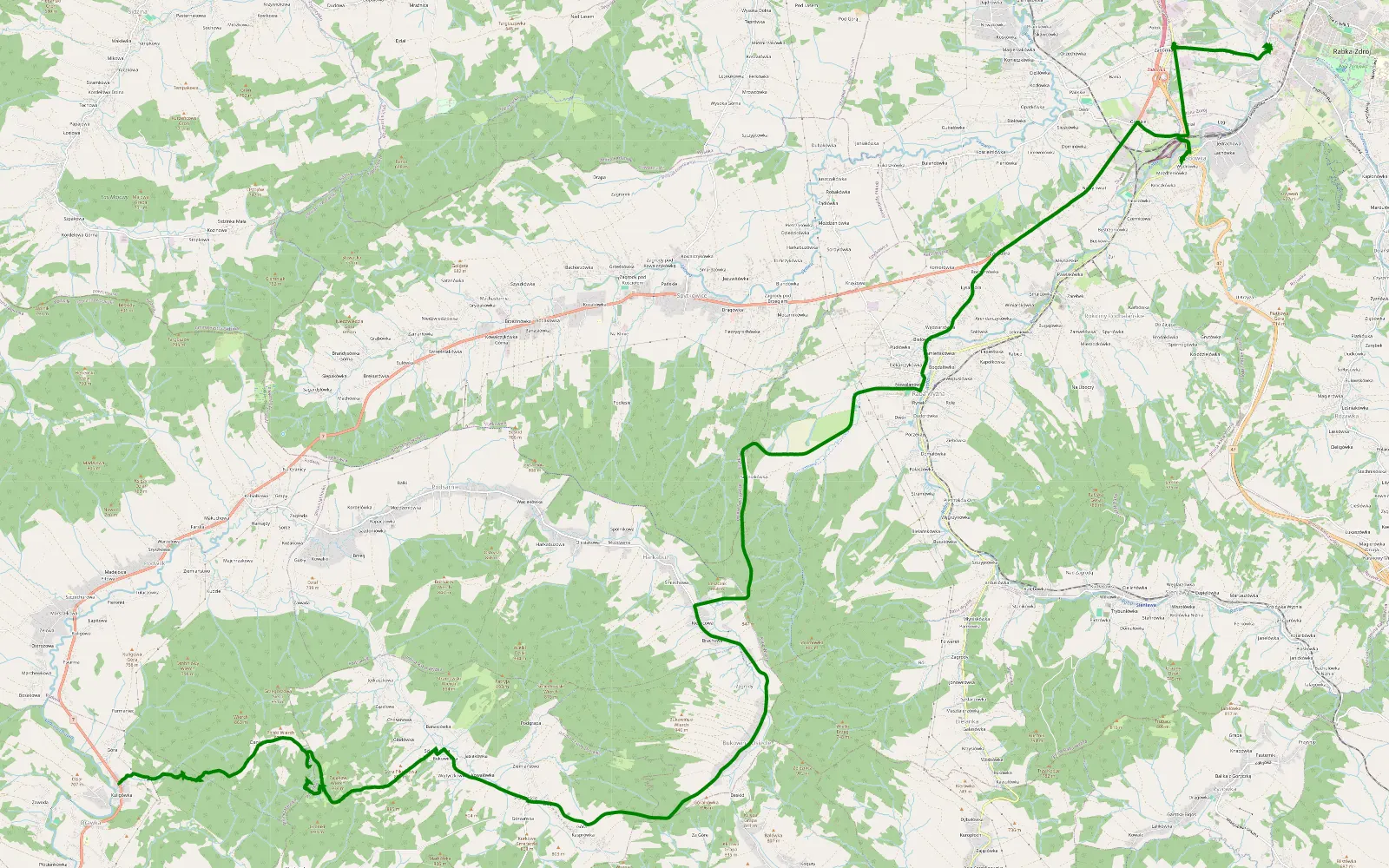 Map of Test - 7.5 km offroad trail, Nowy Targ County