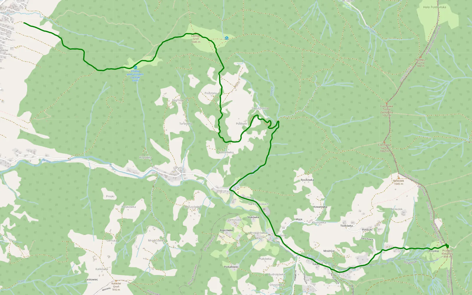 Map of Half trail - 4 km offroad trail, Żywiec County