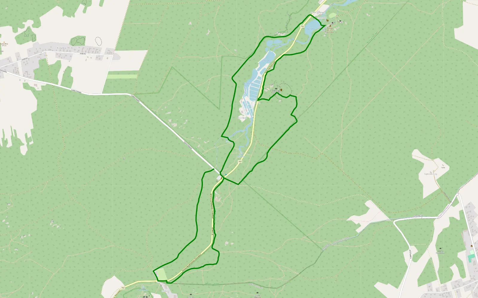 Map of Złoty Potok — 7.8 km offroad trail, Częstochowa County