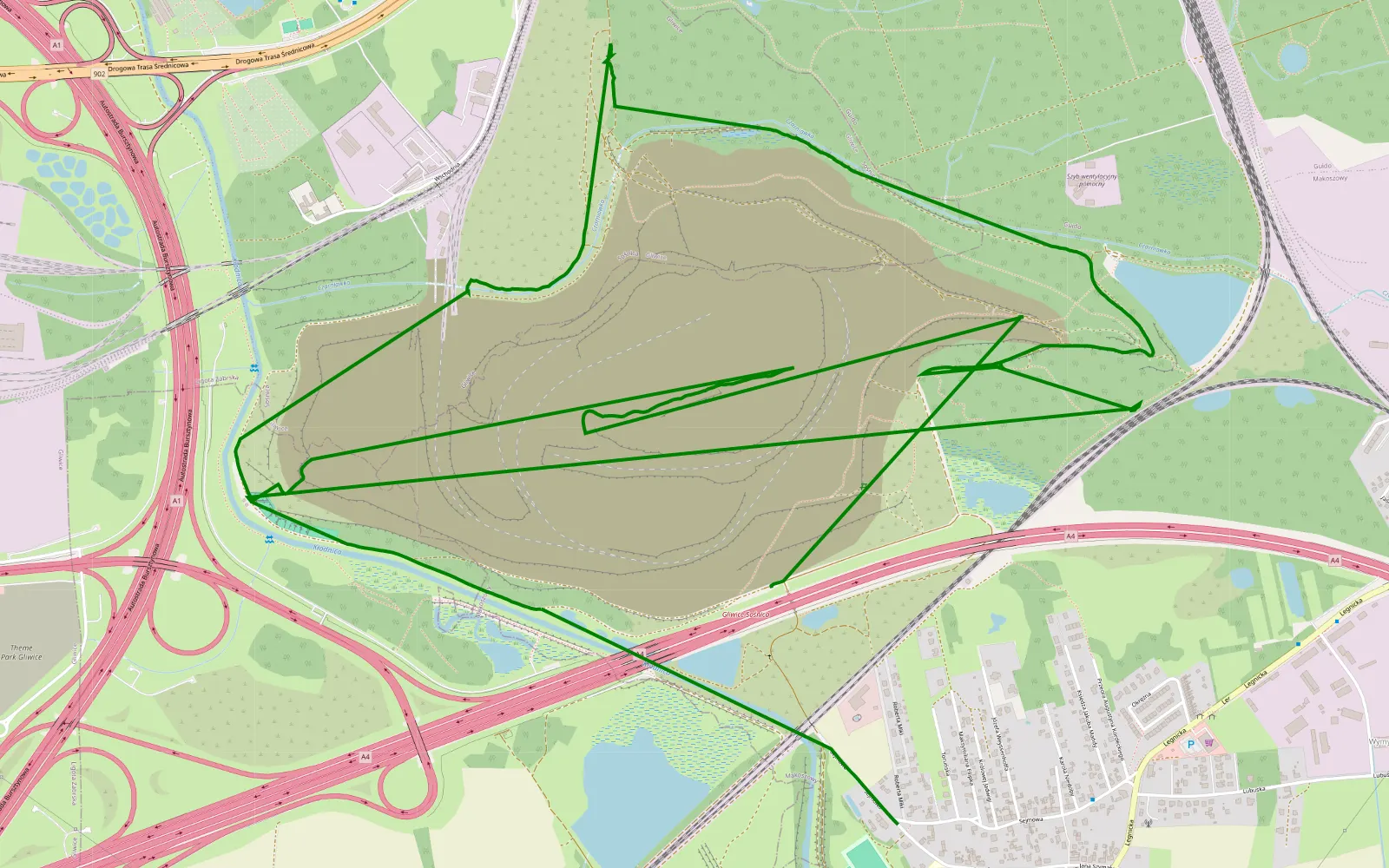 Map of Makoszowy - 5.4 km offroad trail, Gliwice