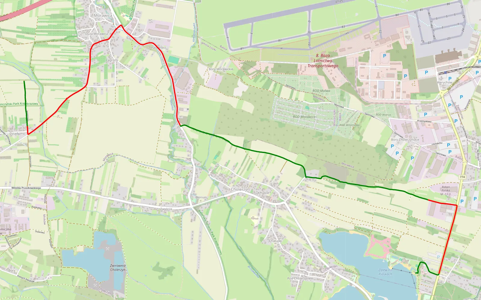 Mapa trasy Kryspinów - Mników - 8.3 km trasy offroad, Powiat Krakowski