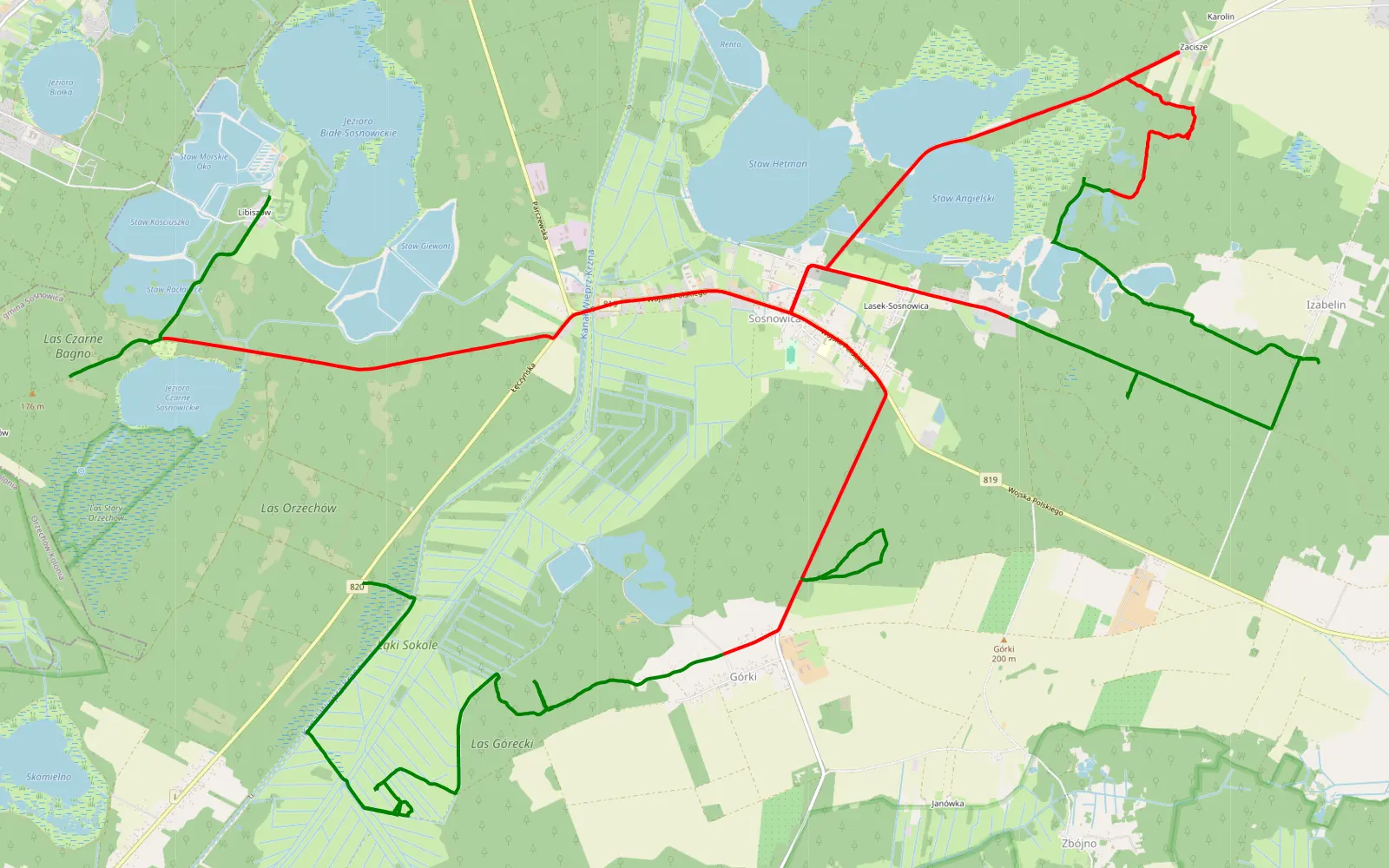 Map of Białka - Orzechów Stary - 35 km offroad trail, Parczew County
