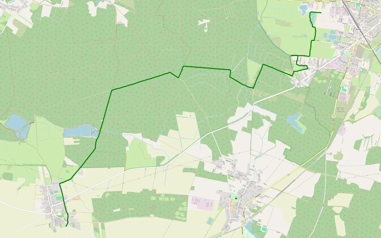 Mapa trasy Wołów - Krzydlina Mała - 10.2 km trasy offroad, Powiat Wołowski