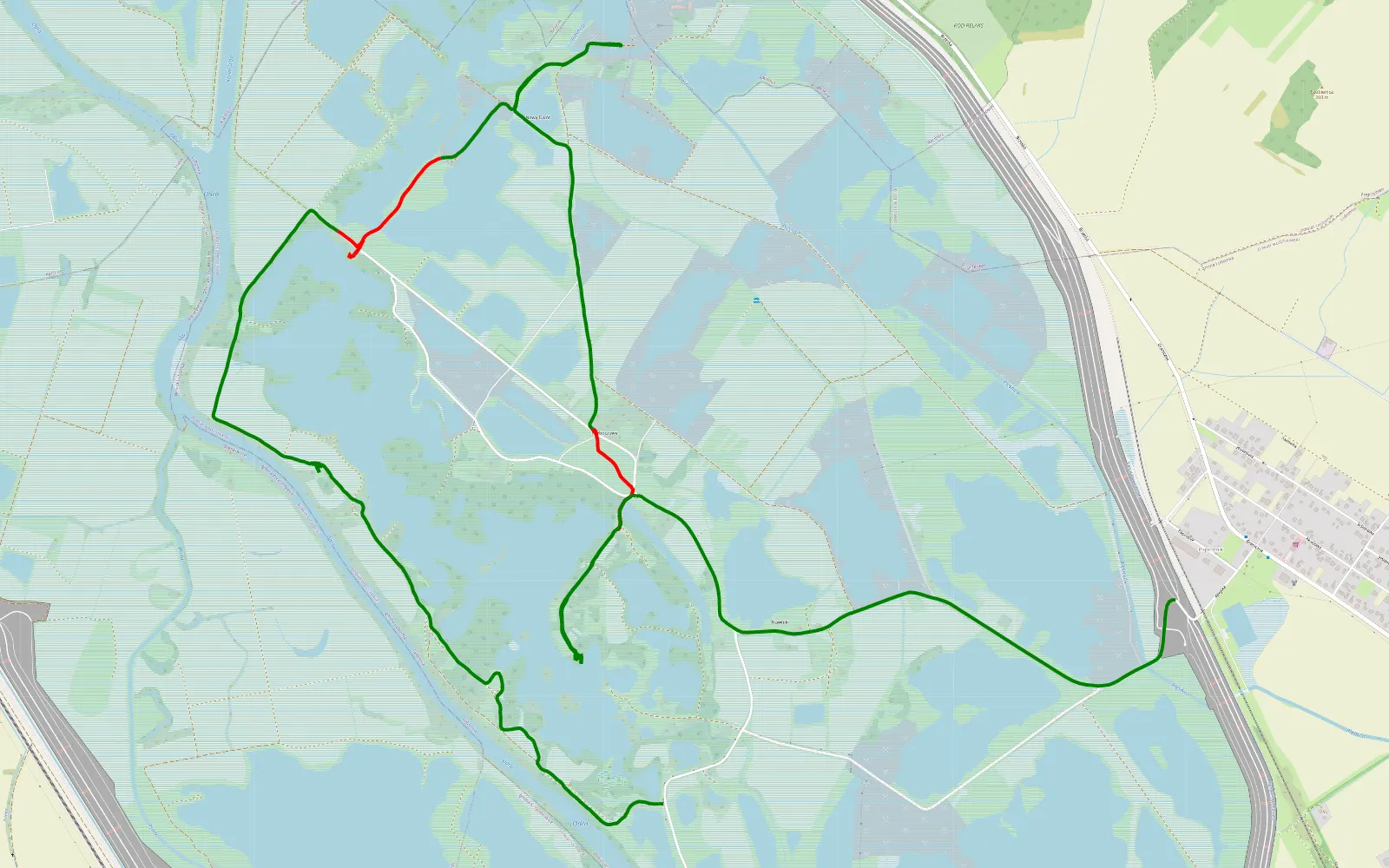 Map of Polder - 8.3 km offroad trail, Wodzisław County