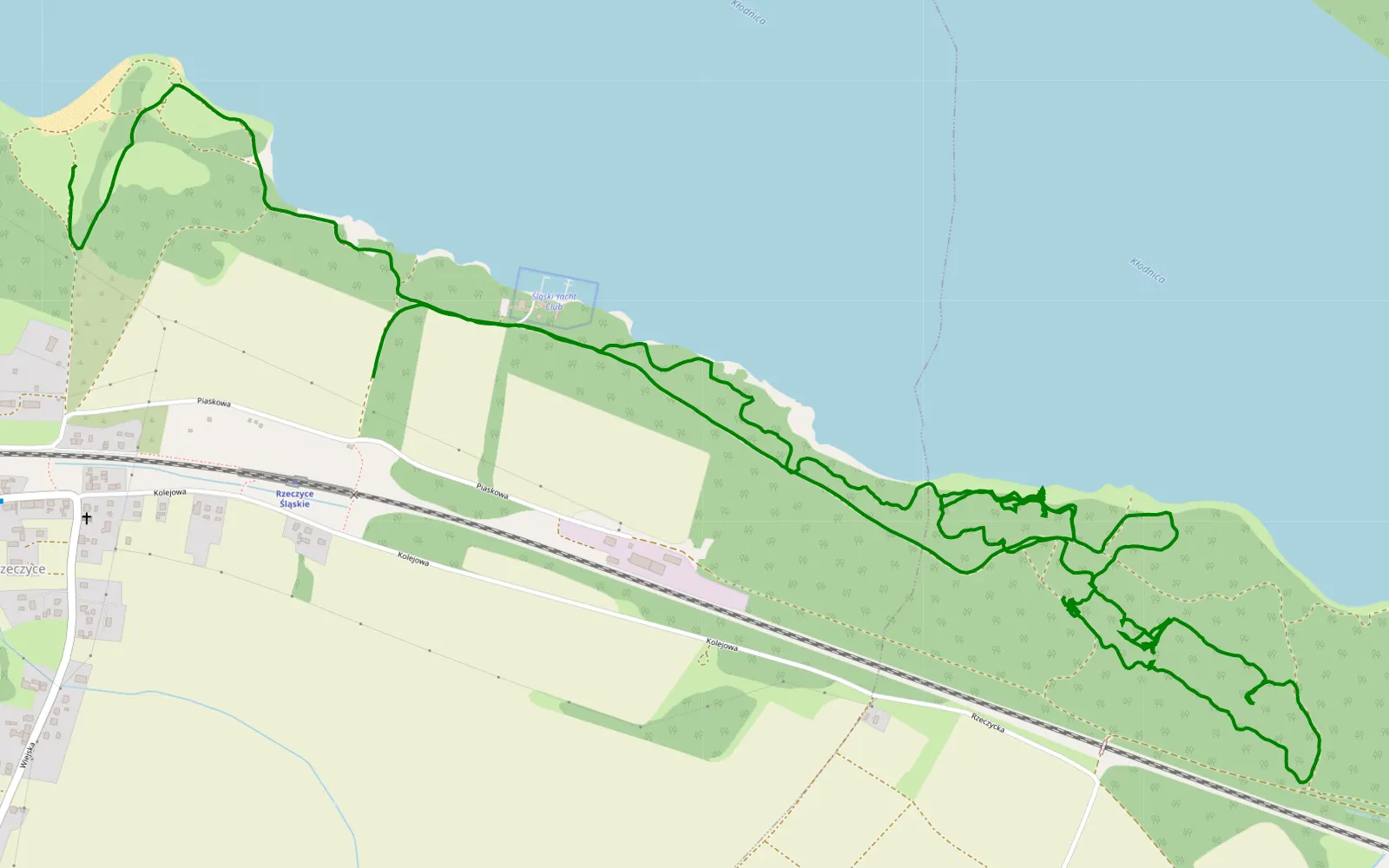 Map of Rzeczyce - 8.1 km offroad trail, Gliwice County