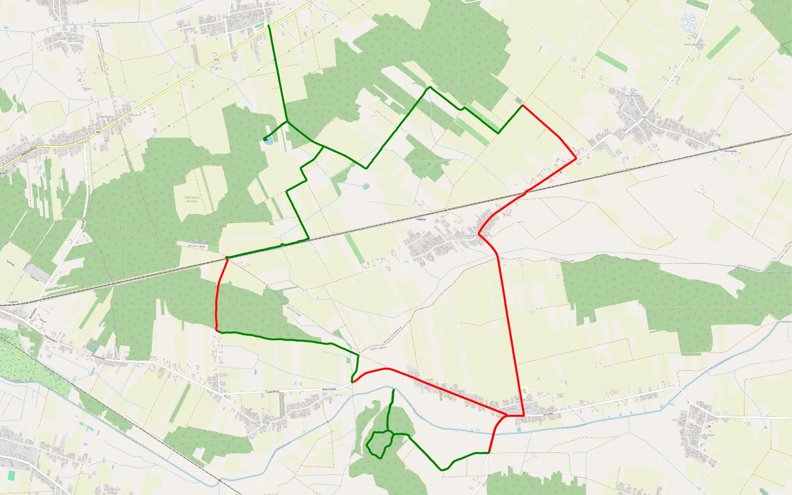 Mapa trasy Chill - 19.8 km trasy offroad, Powiat Łukowski
