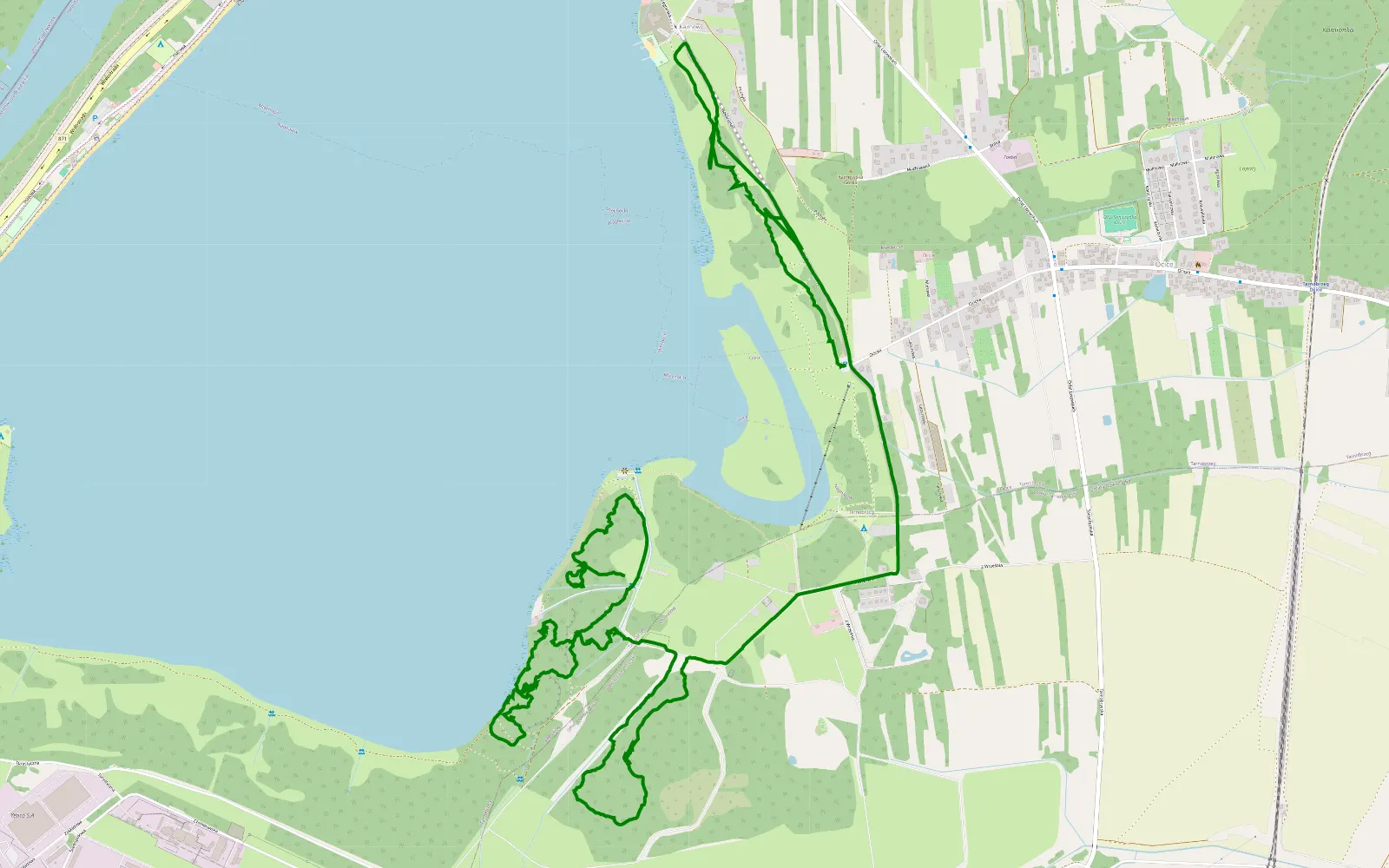 Mapa trasy Ocice - Machów - 10.7 km trasy offroad, Tarnobrzeg