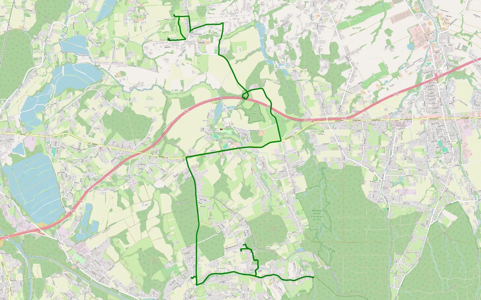 Map of Kotelniczysko - Bielowicko - 0.5 km offroad trail, Cieszyn County