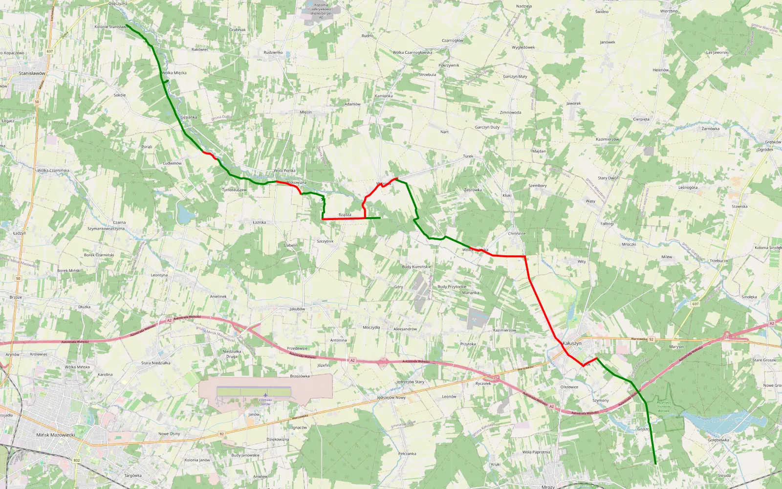 Mapa trasy JH PLUS DAMIAN LUTY - 28.5 km trasy offroad, Powiat Miński