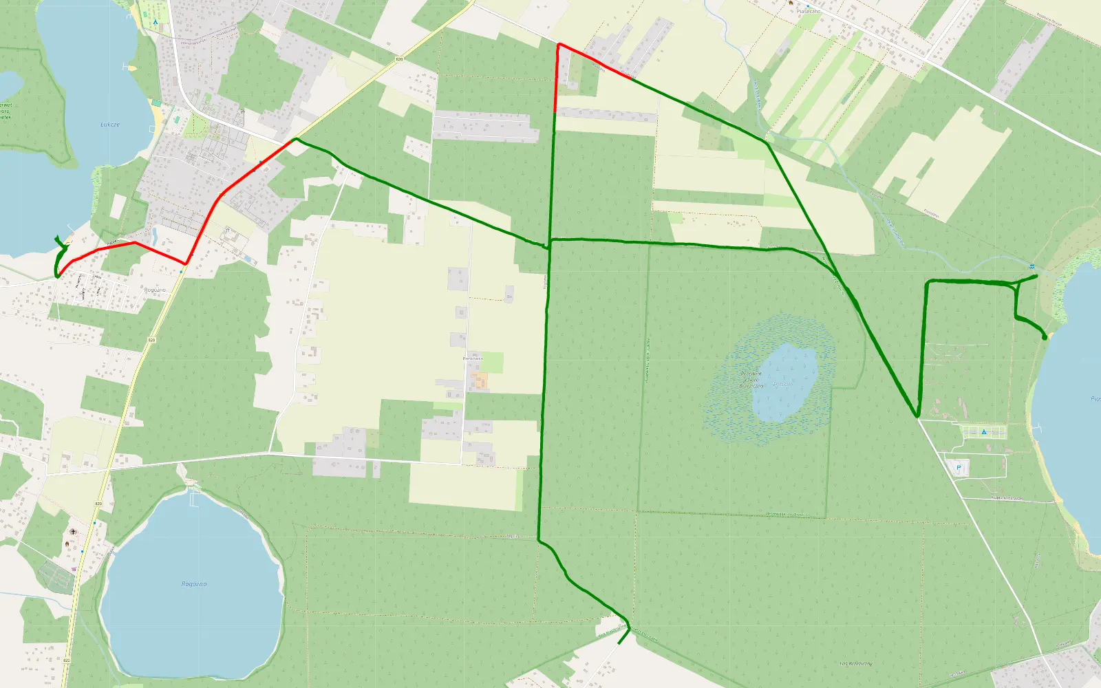 Map of Uciekajka - Rogóźno - 12.9 km offroad trail, Łęczna County