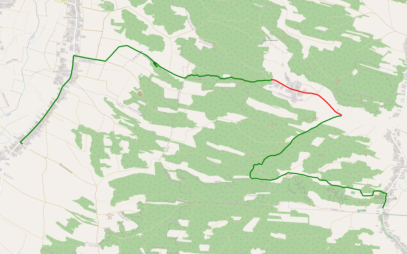 Mapa trasy Roztocze 2026 - 10.6 km trasy offroad, Powiat Zamojski