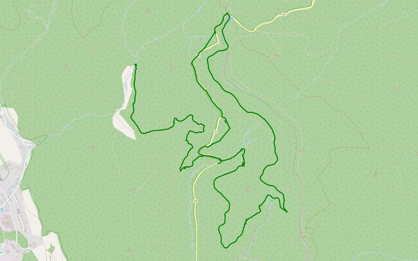 Mapa trasy Misiek - 8.1 km trasy offroad, Powiat Kłodzki