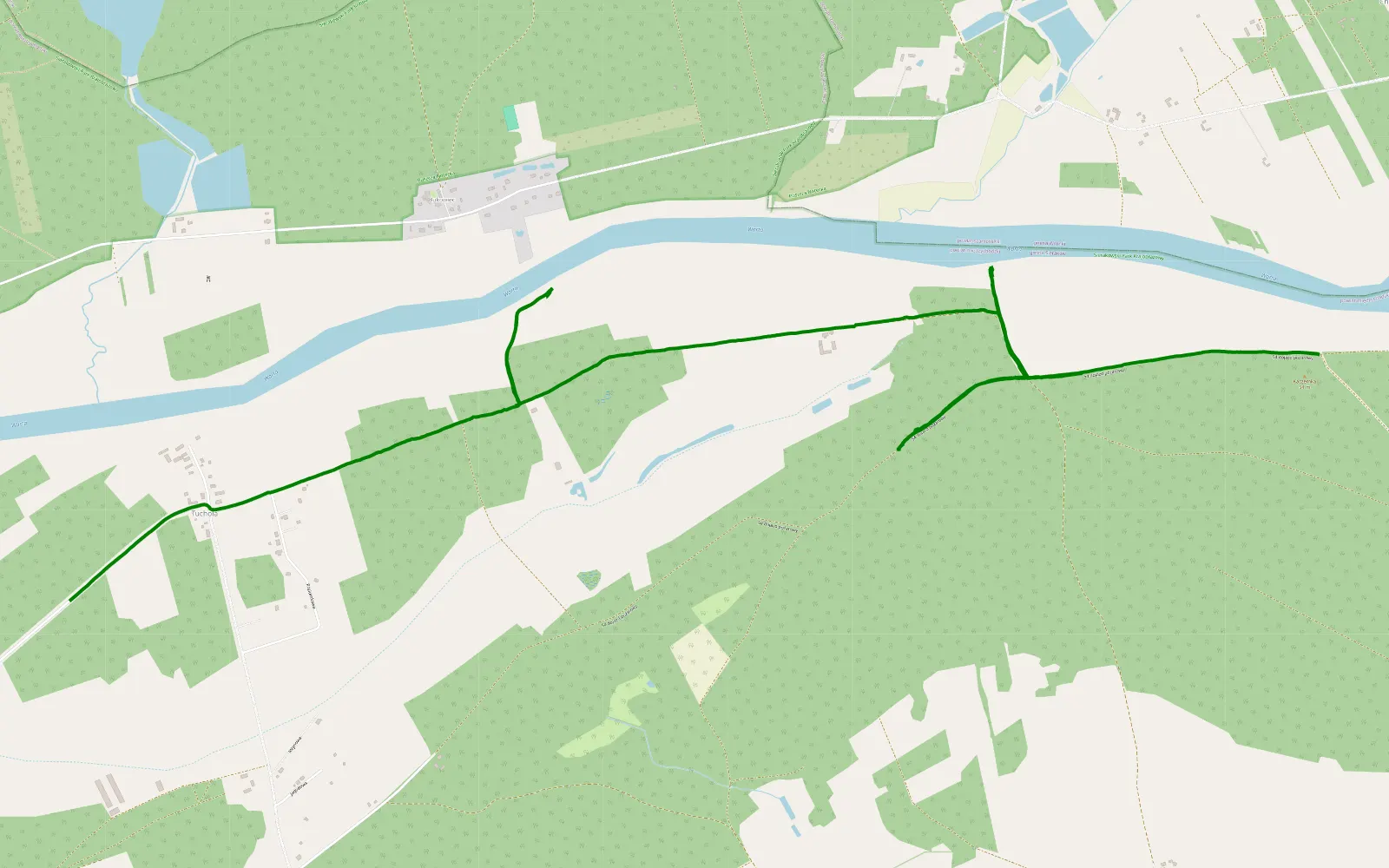 Mapa trasy Kaczlin - Tuchola - 6.1 km trasy offroad, Powiat Międzychodzki