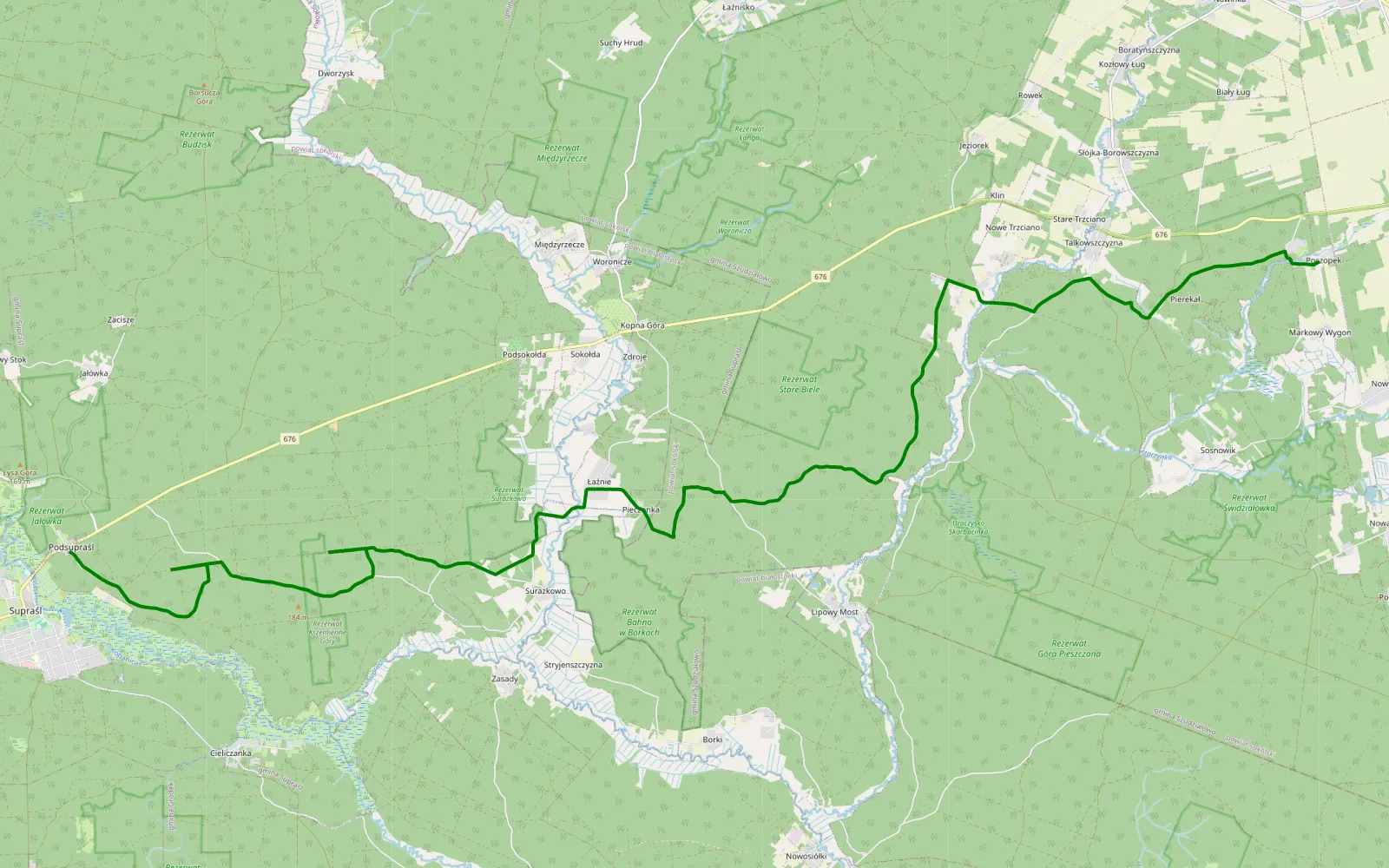 Map of 29.3 km Offroad Trail, Sokółka County - 29.3 km offroad trail, Sokółka County