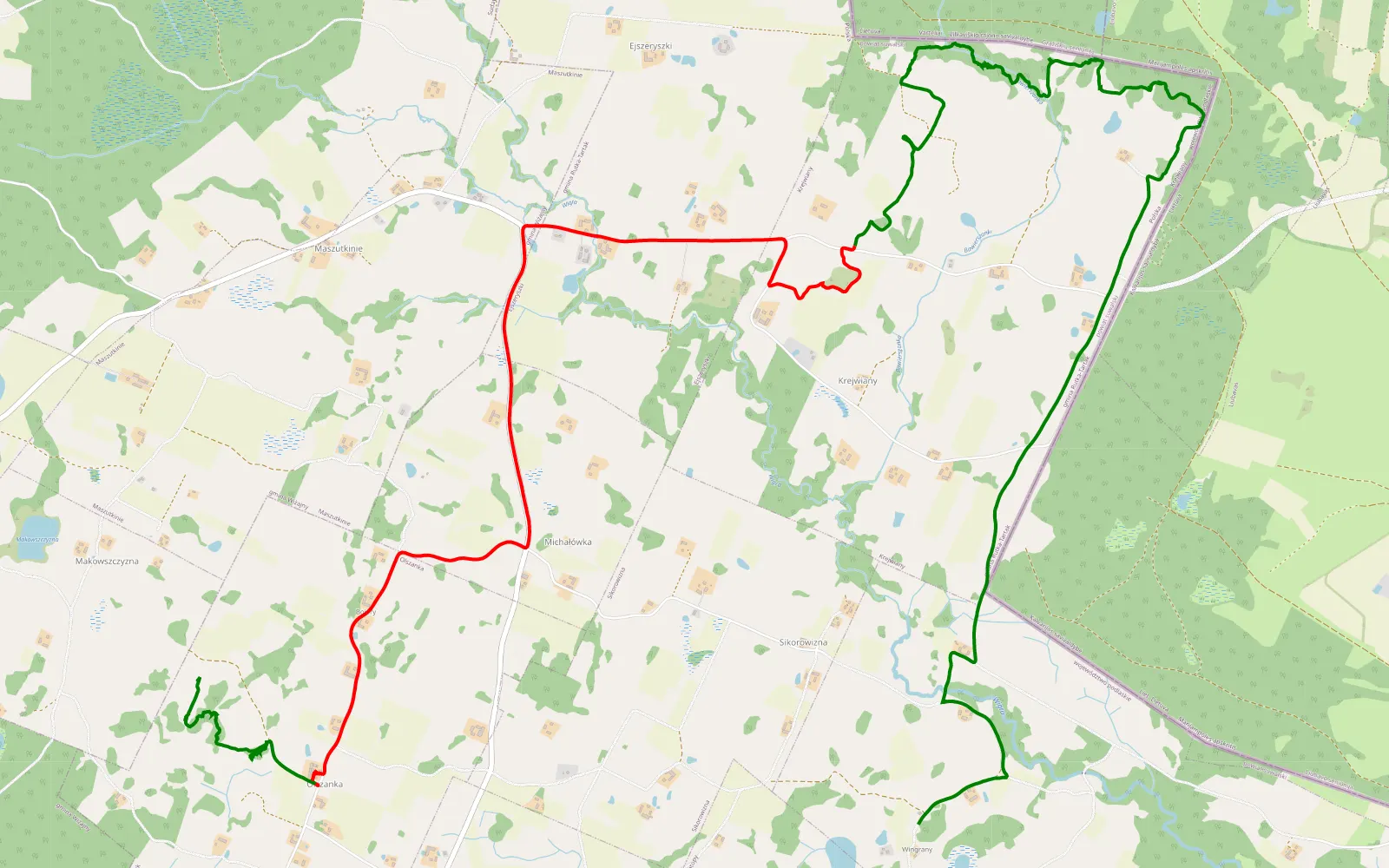 Map of Zmota konwoj - 15.4 km offroad trail, Suwałki County