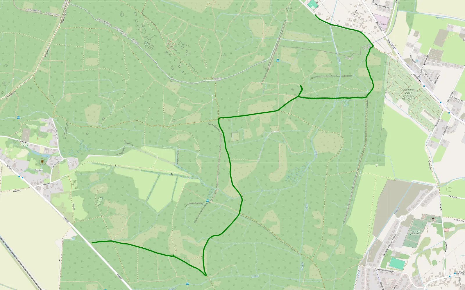 Mapa trasy Mokra - Wilkszyn - 4.3 km trasy offroad, Wrocław