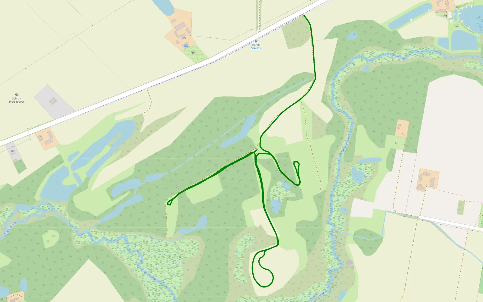 Map of Borek - 2.3 km offroad trail, Radziejów County