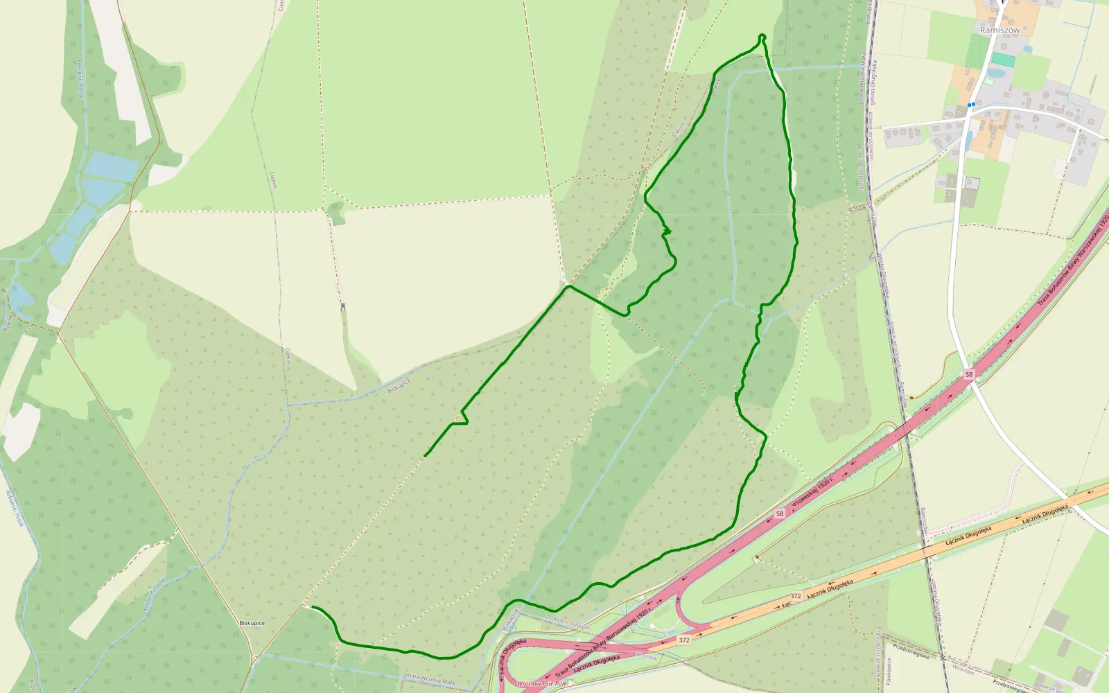 Mapa trasy 2026-01 Wroclaw - 4.7 km trasy offroad, Powiat Trzebnicki