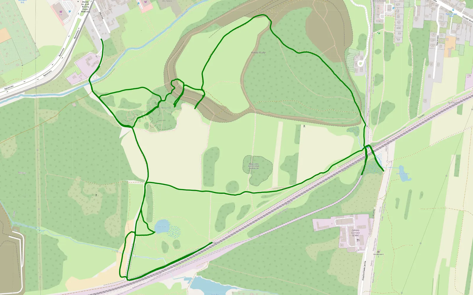 Mapa trasy Szczęść Boże - 6.7 km trasy offroad, Zabrze