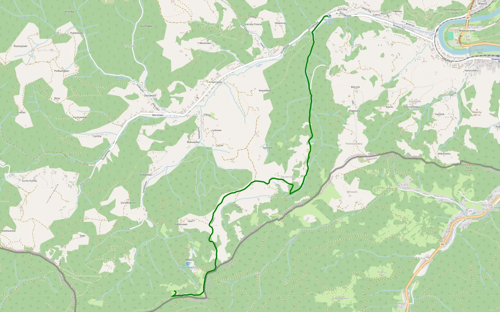 Map of piwniczna Zdrój - 5.6 km offroad trail, Nowy Sącz County