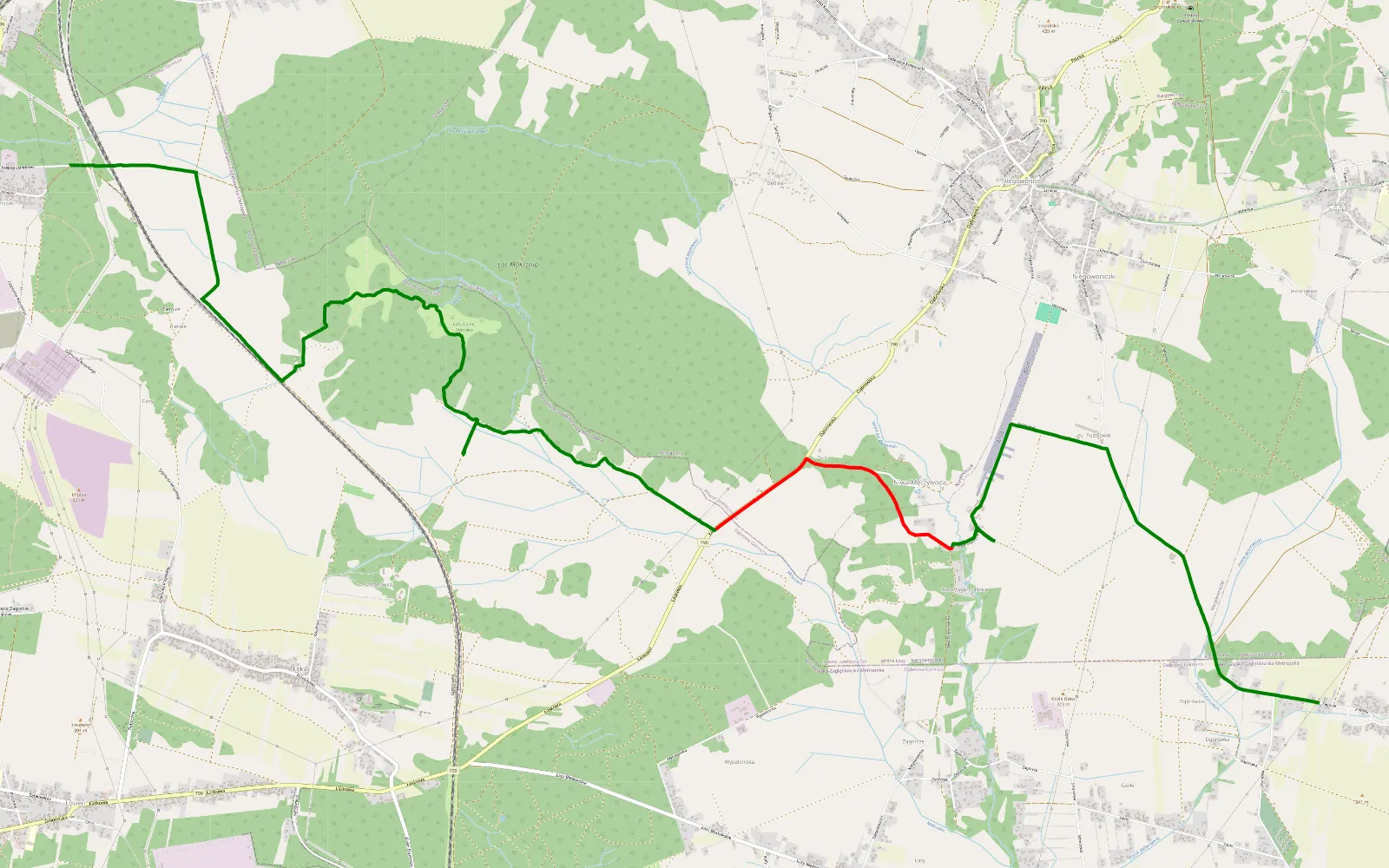 Mapa trasy Poświąteczny stretching - 13 km trasy offroad, Dąbrowa Górnicza