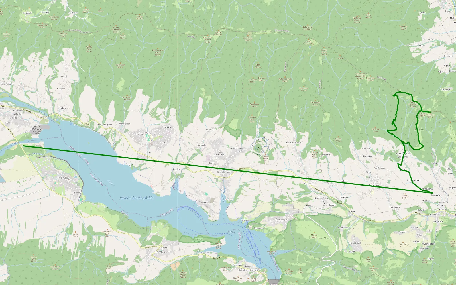 Map of Polen - 8.7 km offroad trail, Nowy Targ County