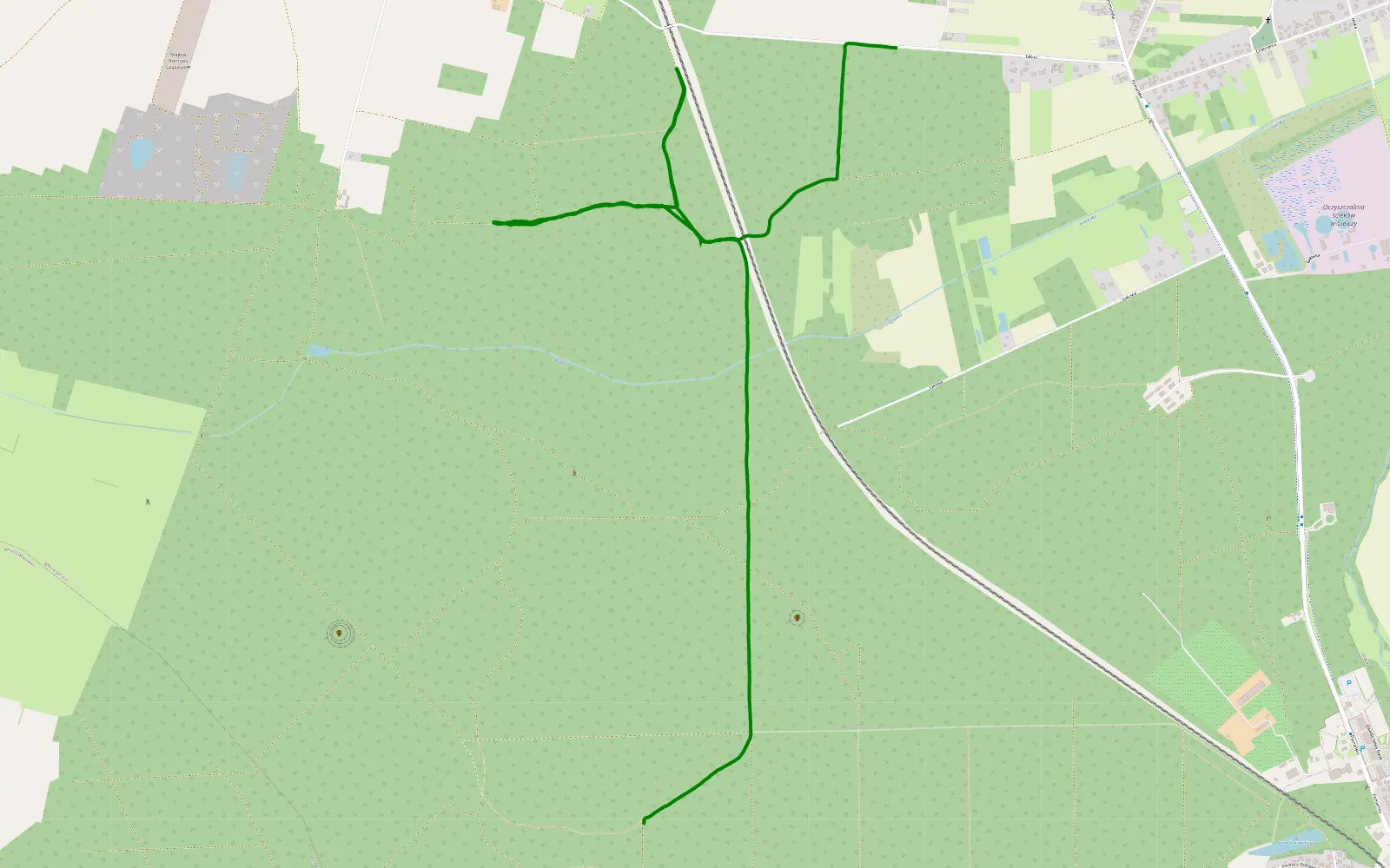 Mapa trasy Roszków - Osiek Drugi - 5.6 km trasy offroad, Powiat Jarociński
