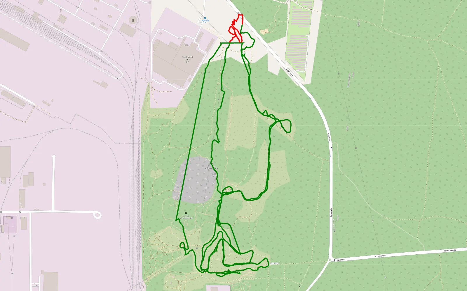 Map of Off road park cz- wa - 7.7 km offroad trail, Częstochowa
