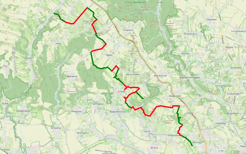 Modlnica - Jaskinia Borsucza - Zelków