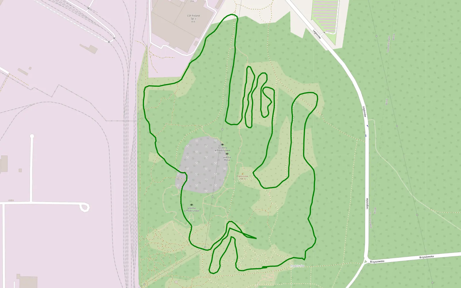 Map of Offroad park Częstochowa trasa 1 - 5 km offroad trail, Częstochowa