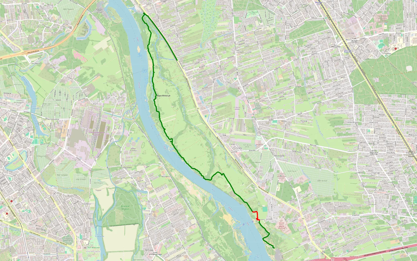 Map of Wólka Zerzeńska - Zbytki - 7.5 km offroad trail, Warsaw