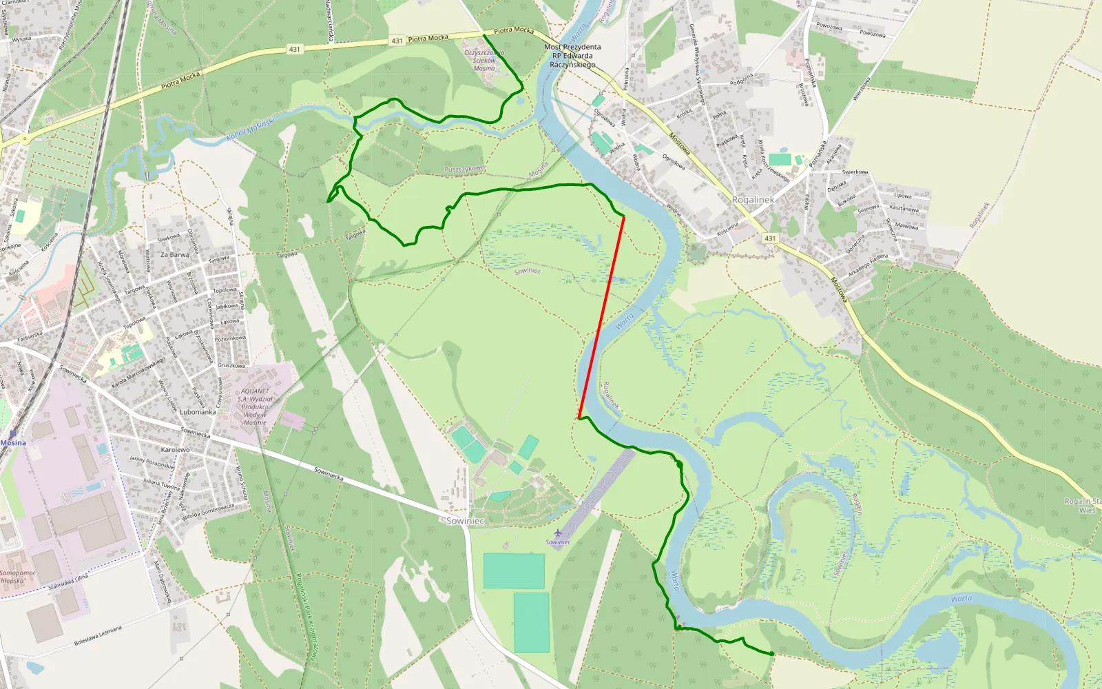 Mapa trasy Gjfg - 6.1 km trasy offroad, Powiat Poznański