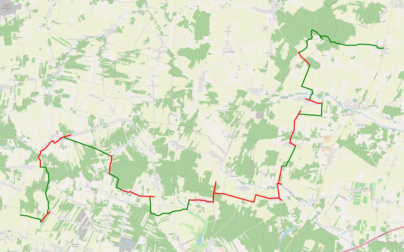 Map of Szczytnik - Polków Sagały - 35.4 km offroad trail, Mińsk County