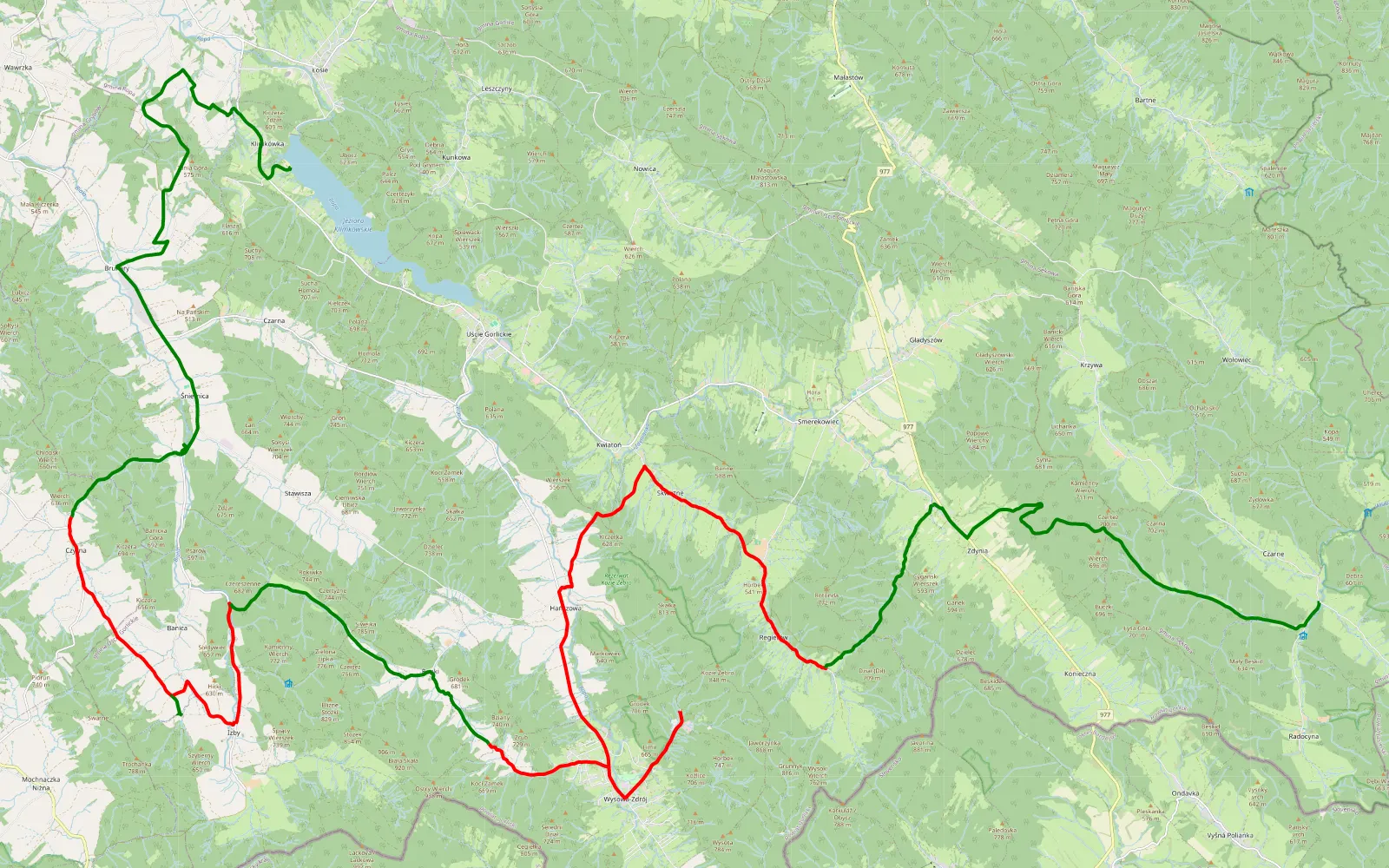 Map of Polen - 48 km offroad trail, Gorlice County