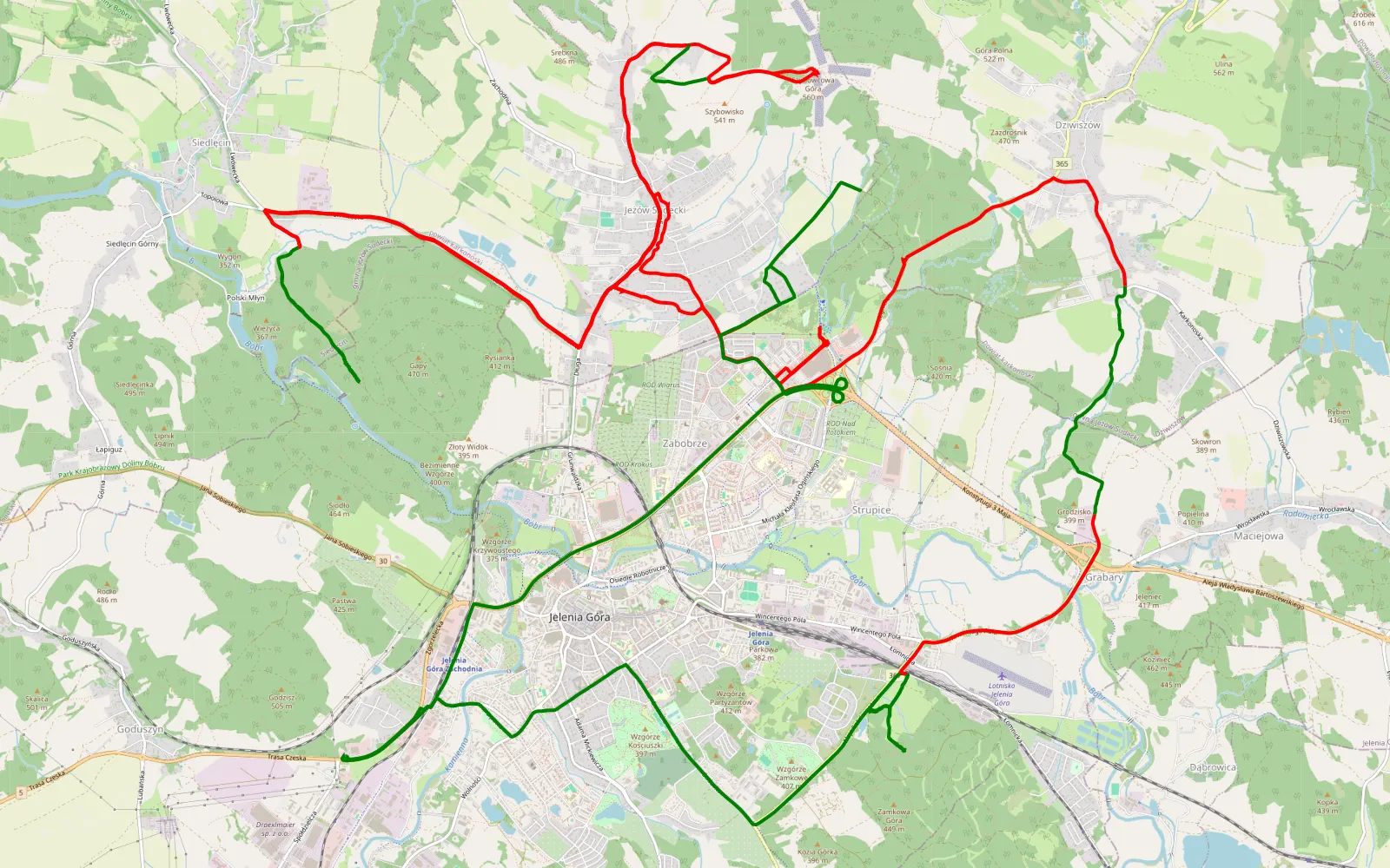 Mapa trasy Testauzeichnung - 40.9 km trasy offroad, Powiat Karkonoski