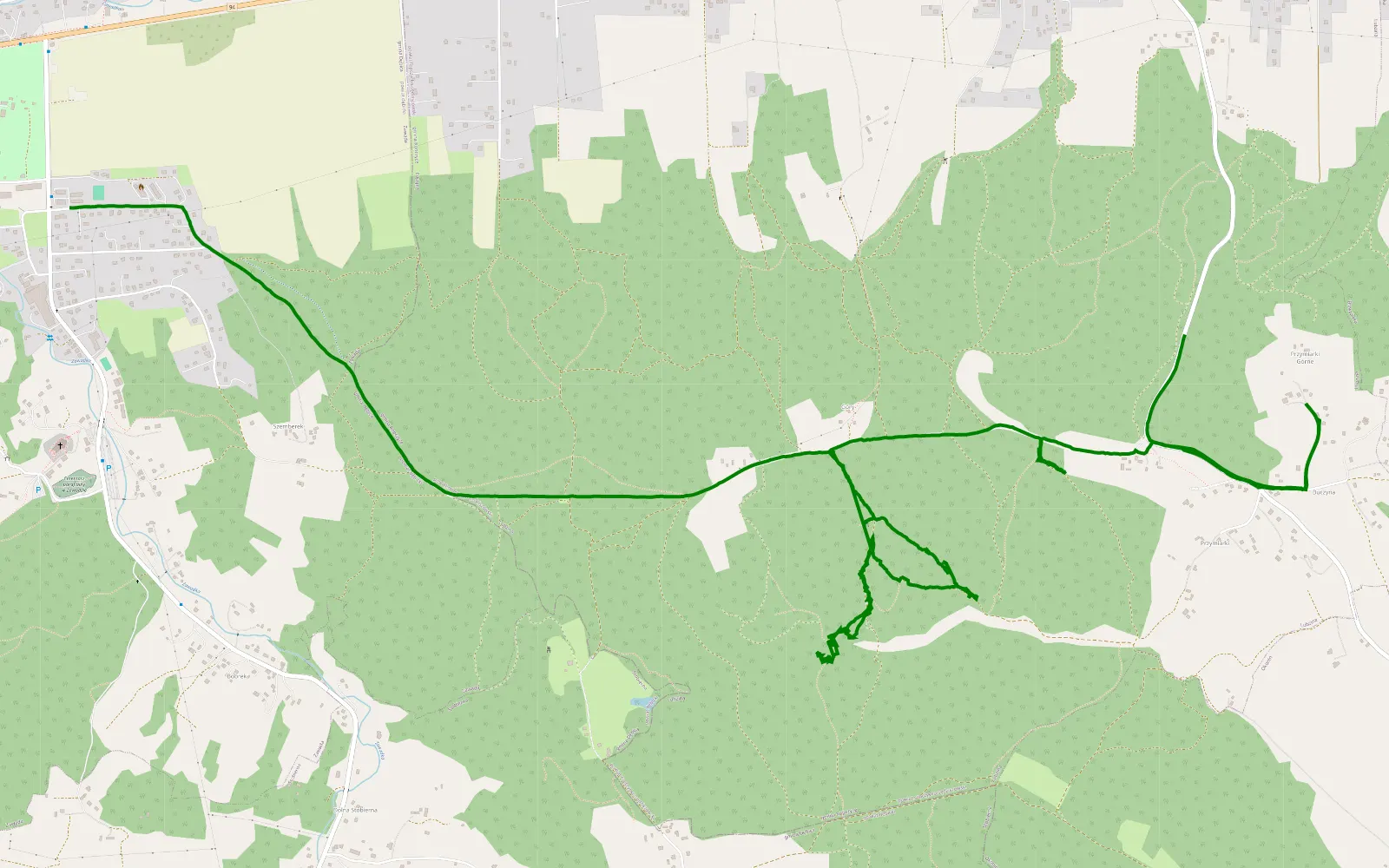Mapa trasy Chujowo ale spoko - 5.5 km trasy offroad, Powiat Ropczycko-sędziszowski