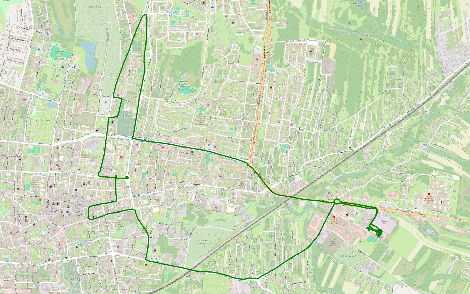 Mapa trasy Rzędzin - 1 km trasy offroad, Tarnów