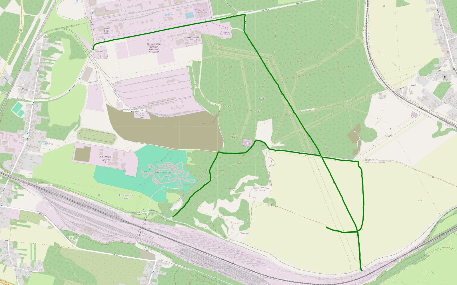 Map of Strzemieszyce Małe - Lipówka - 7 km offroad trail, Będzin County