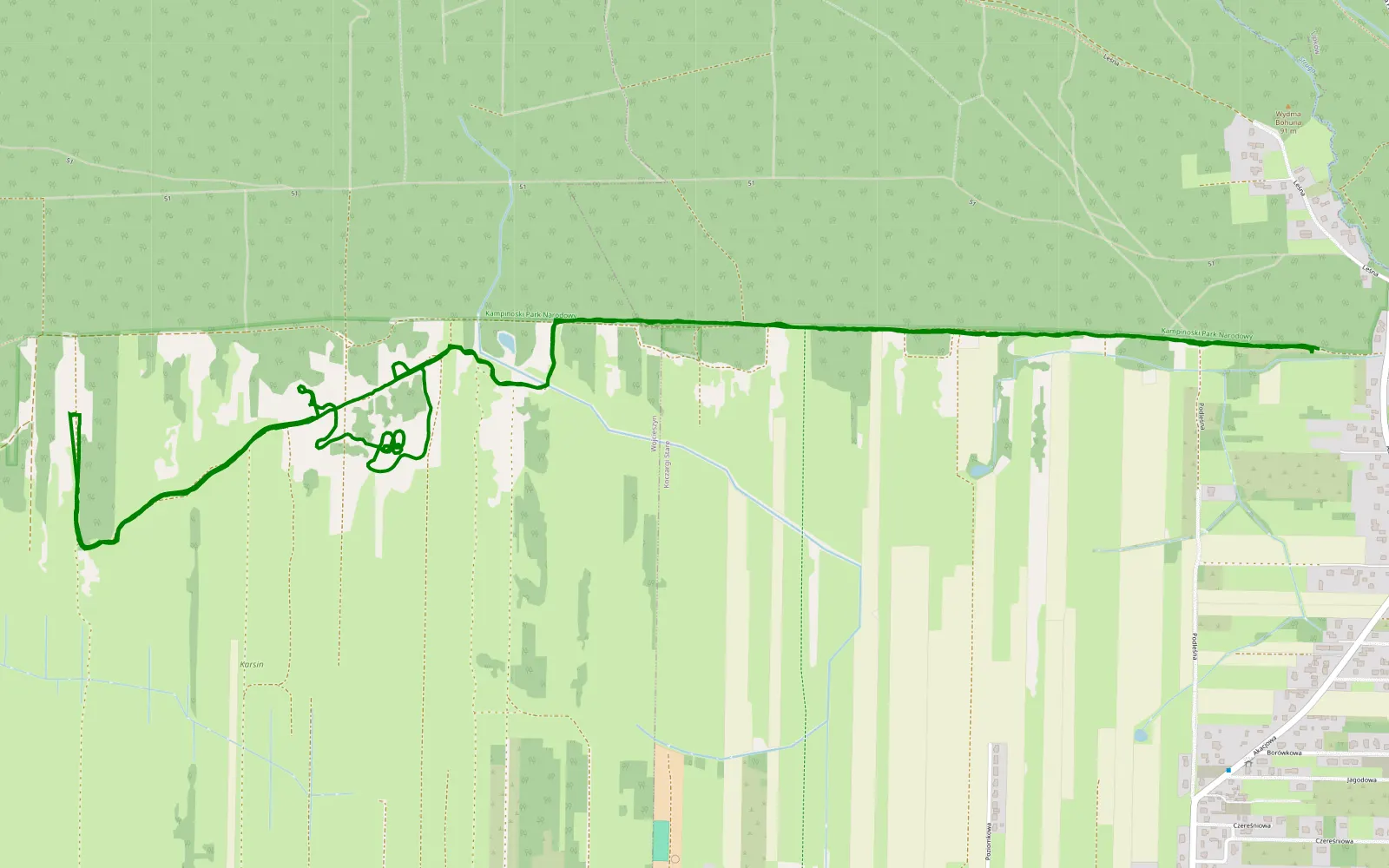 Map of Lipków - 7.4 km offroad trail, Warsaw West County