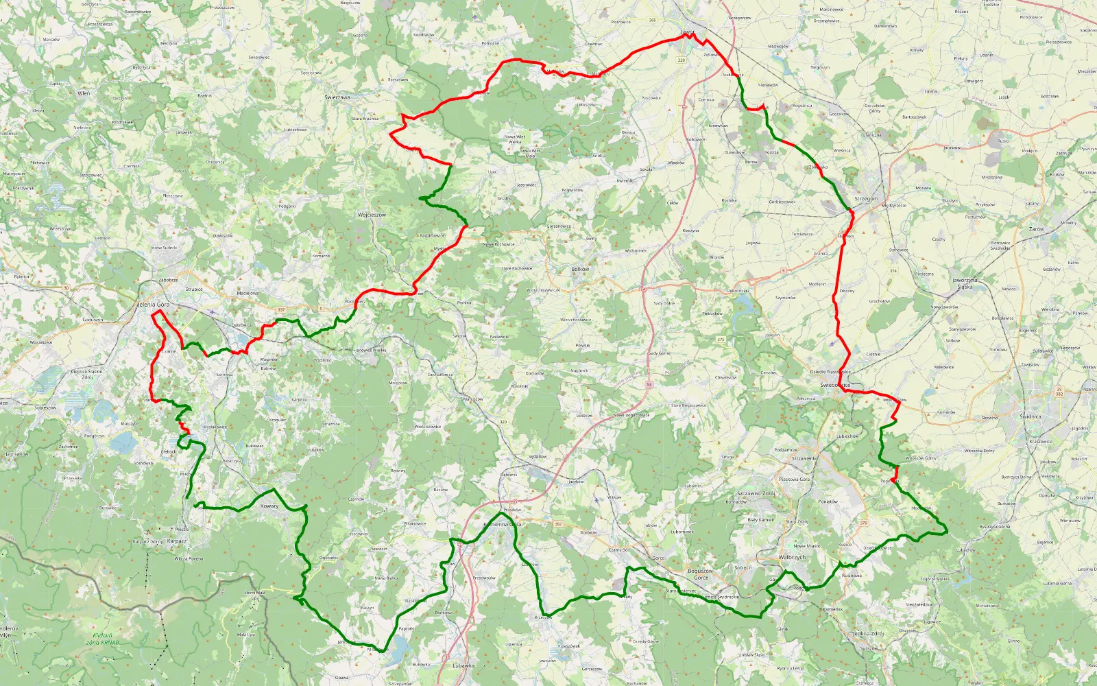 Map of PL-03 - 115.9 km offroad trail, Jawor County