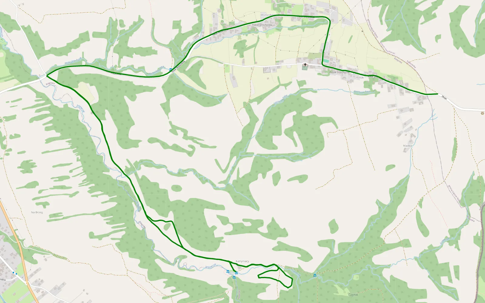 Map of Wojtyczki - Jurgów - 5.5 km offroad trail, Tatra County