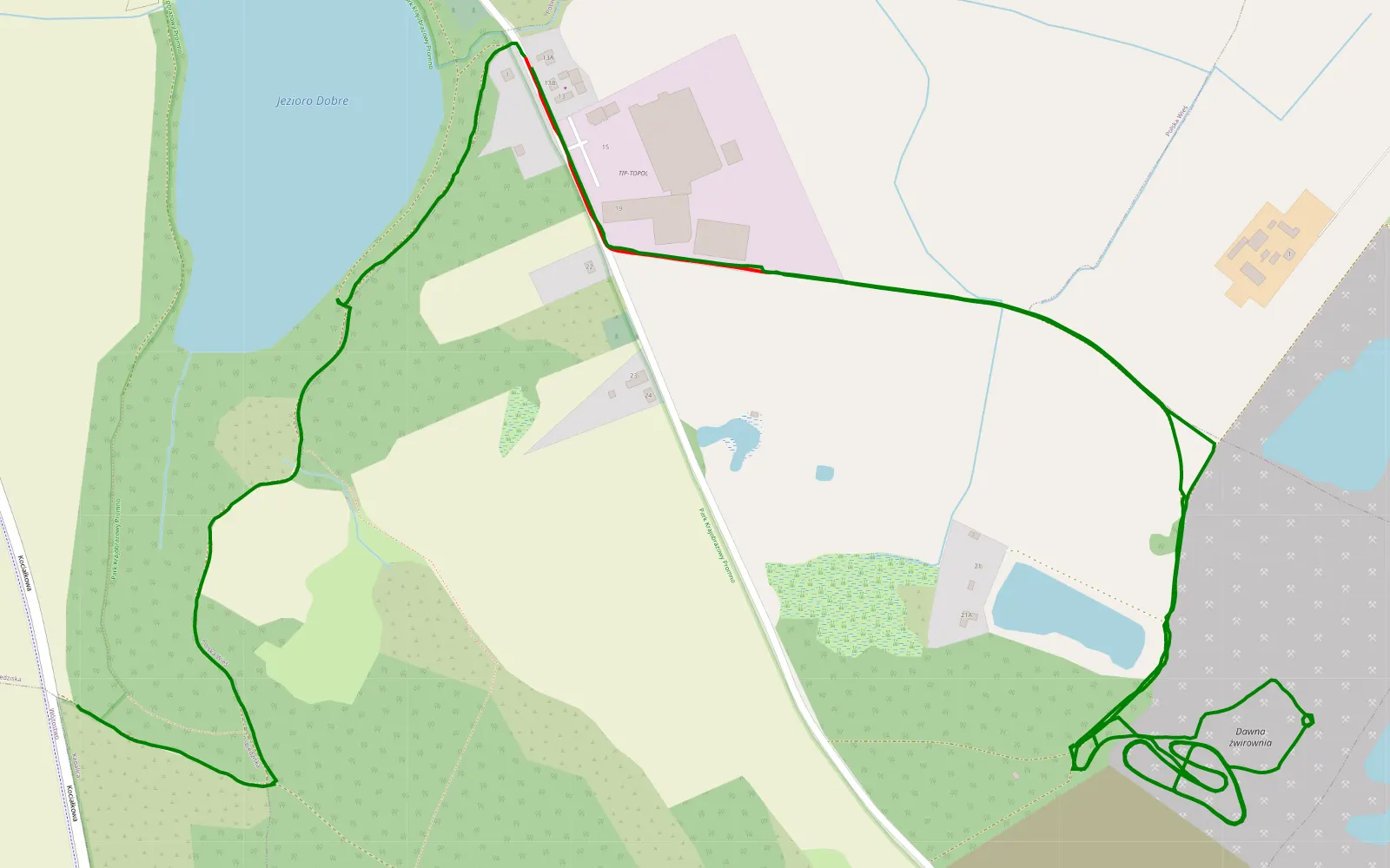 Map of Wójtostwo - Polska Wieś - 6.2 km offroad trail, Poznań County