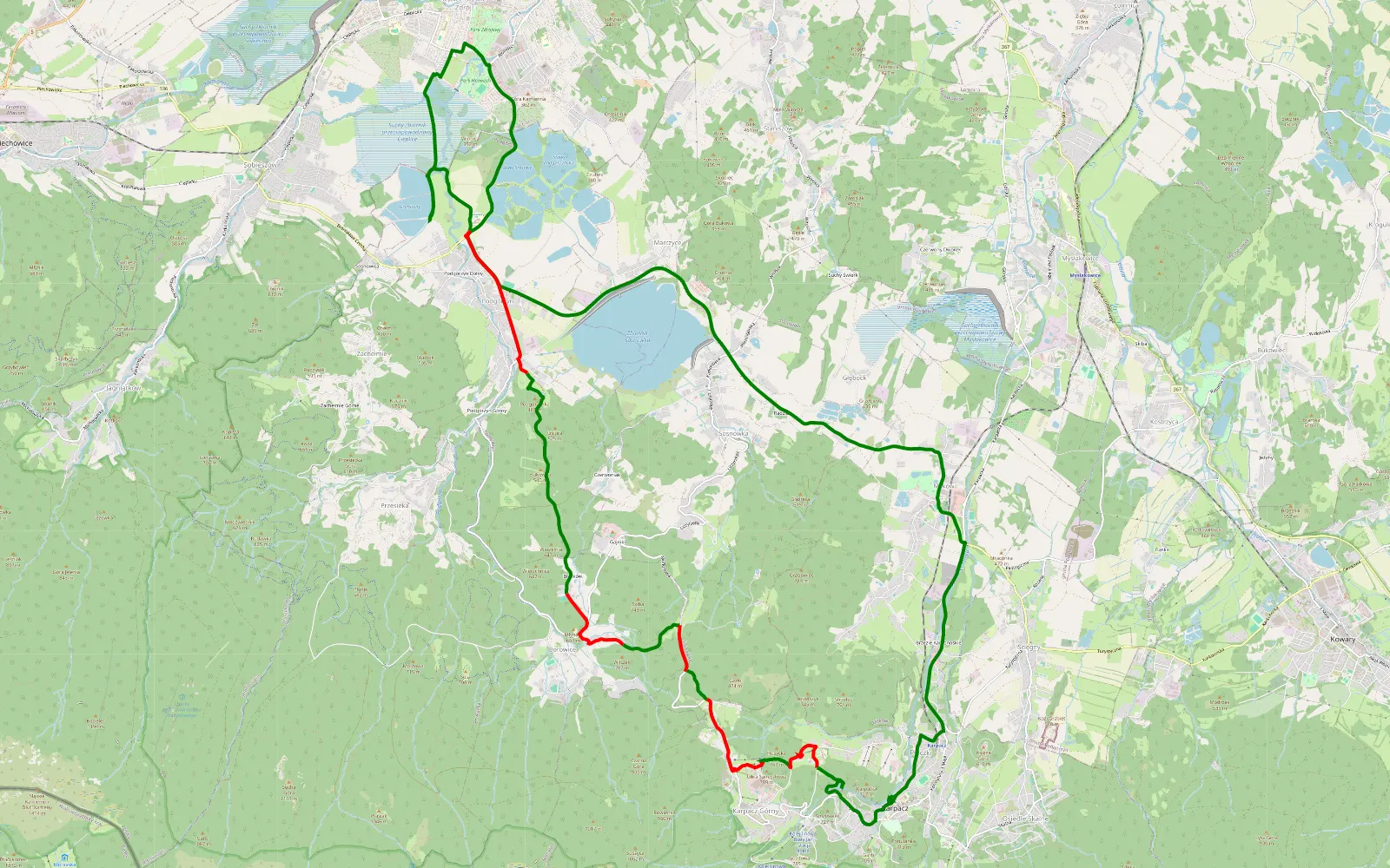 Map of Karpacz - 16.1 km offroad trail, Karkonosze County