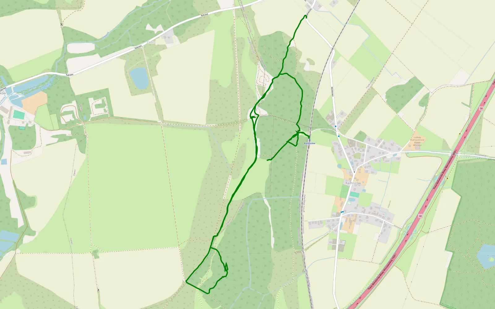 Mapa trasy Pasikurowice - 5.6 km trasy offroad, Powiat Trzebnicki