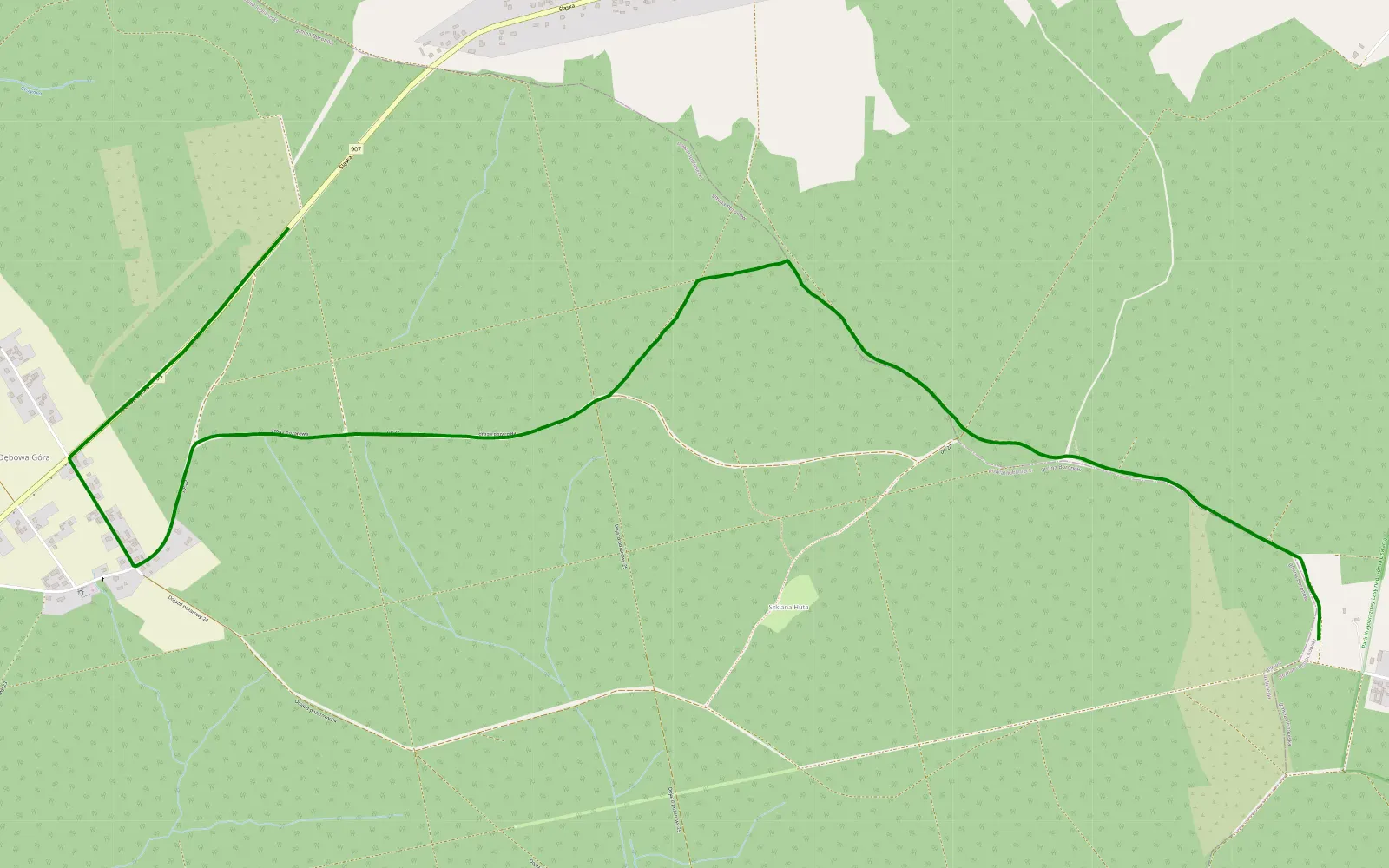 Map of Kowale - Dębowa Góra - 4 km offroad trail, Lubliniec County