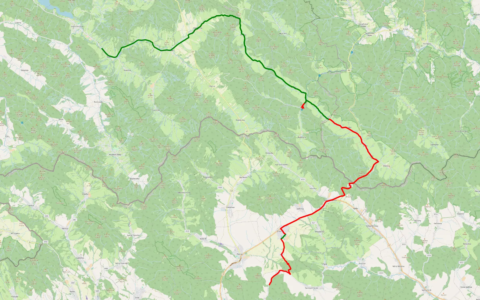 Map of 62 km Offroad Trail, Gorlice County - 62 km offroad trail, Gorlice County