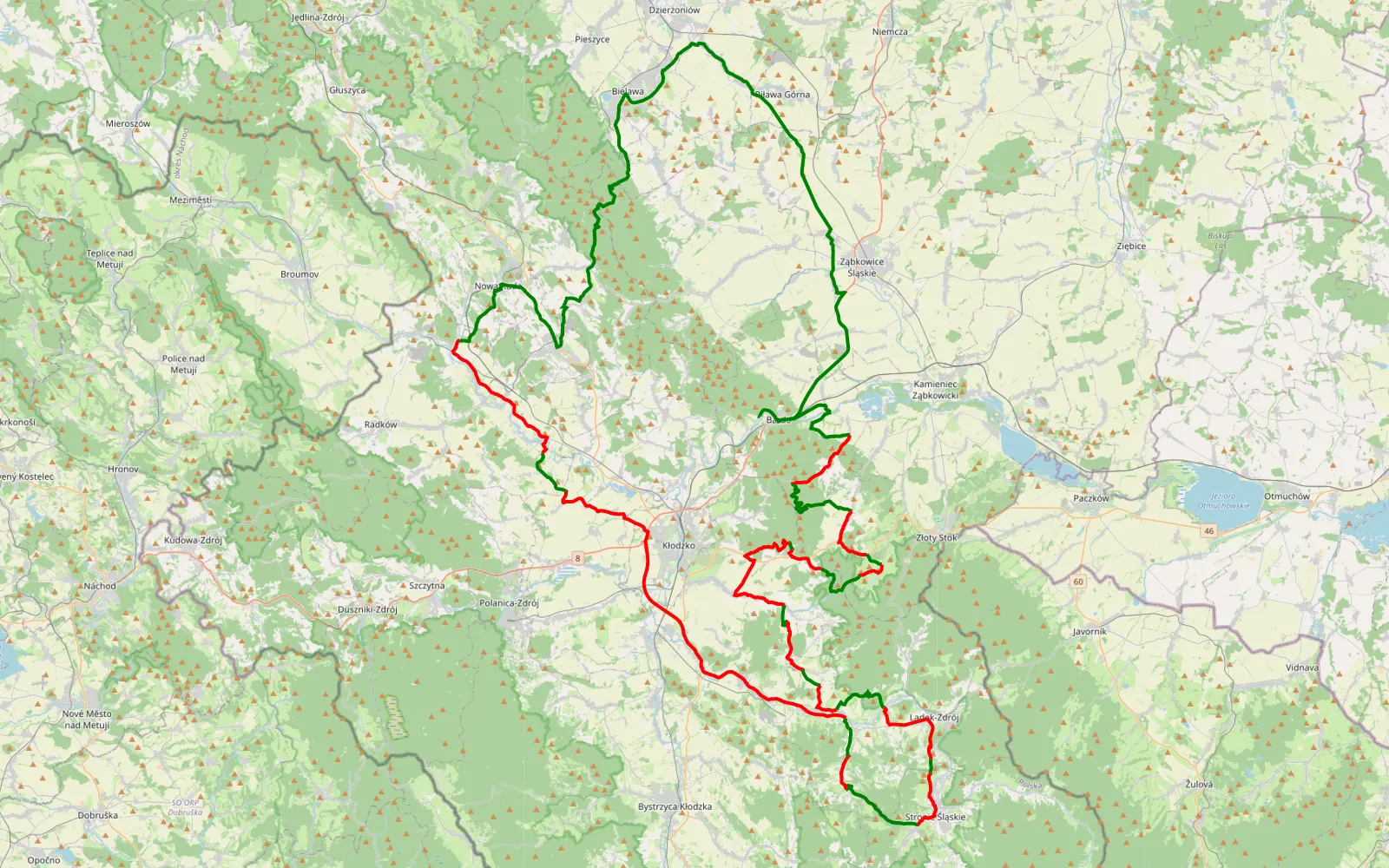 Map of PL-08 - 120.2 km offroad trail, Kłodzko County
