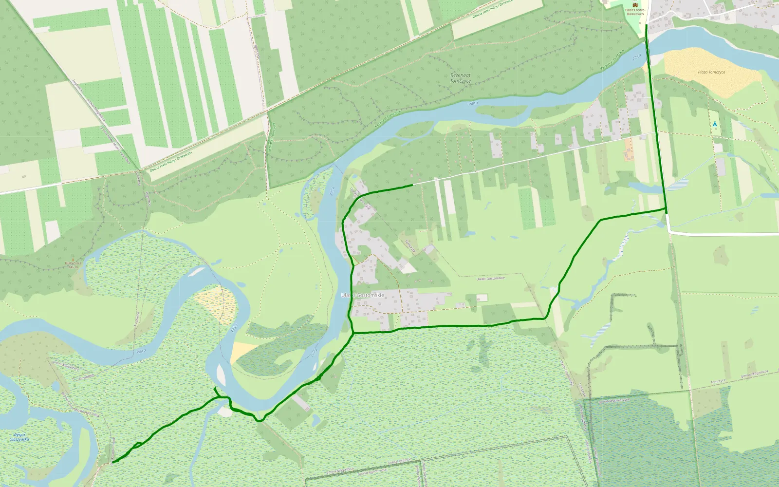 Map of Tomczyce - 5.5 km offroad trail, Grójec County